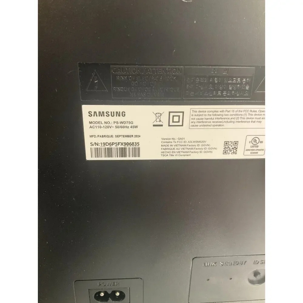 Samsung Replacement Subwoofer PS-WD75G for HW-B73CD B-Series Soundbar
